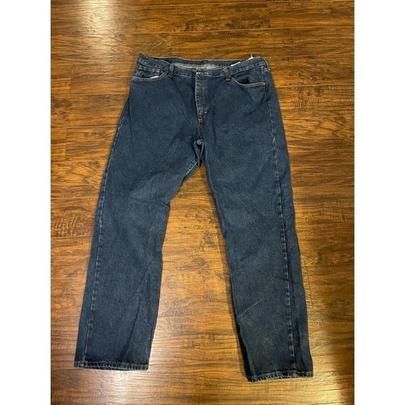 Wrangler Mens Jeans 40X32 Regular Fit Straight Leg 100% Cotton Dark Wash Blue - Picture 4 of 5